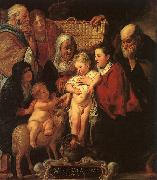 Jacob Jordaens The Holy Family with St.Anne, the Young Baptist and his Parents oil painting picture wholesale